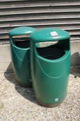 2no. Outdoor Green Plastic waste Bins, Lot Located in Trailer Storage Area