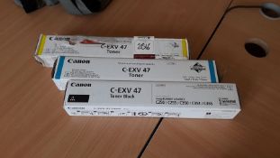 Canon C-EXV47 Toner Black, Cyan & Yellow, Lot Located In; MAIN BUILDING, 1st Floor, IT Room (101)