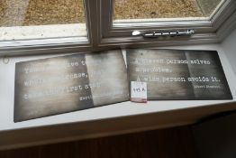 2no. Metal Quote Wall Displays, Lot Located in Block: 1 Room: 17 (Ground Floor)