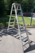 Aluminium 7-Tread Double Sided Ladder Please Note: There is VAT on the Hammer Price AND the Buyers