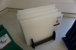 5no. White Chopping Boards Complete with Stand, Lot Located in Block: 5 Room: 6