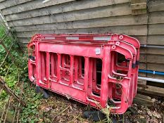 4no. Plastic Road Barriers, Lot Located In; Tool Shed