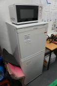 Beko Upright Fridge/Freezer and Domestic Microwave, Lot Located in Block: 2 Room: 3