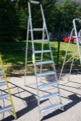 Aluminium 8-tread Ladder, Working Height: 1760mm Please Note: There is VAT on the Hammer Price AND