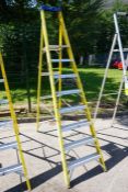 Youngman 8 Tread Fibreglass Ladder, Working Height: 1840mm Please Note: There is VAT on the Hammer