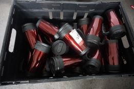 Quantity of Red Travel Mugs, Lot is Located Main Building, Room: Kitchen Stores Outbuilding