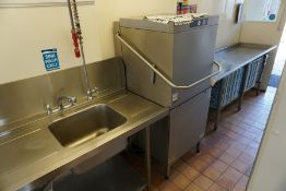 Pass Through Dishwasher Station Comprising; 2015 Hobart AM900S-10A Hooded Pass Through Dishwasher,