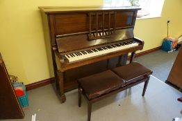 Ronson Vertical Piano 1500 x 620 x 1300mm Complete with Screw Height Adjustable Split Stool, Lot