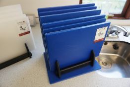 7no. Blue Chopping Boards Complete with Stand, Lot Located in Block: 5 Room: 6