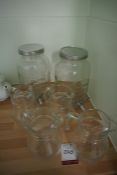 2no. Country Style Glass Water Dispensers & 4no. Glass Water Jugs, Lot is Located Main Building,