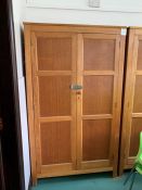 2no. Double-Door Softwood Cupboards & Single Door Cupboard Including Quantity of Glassware as