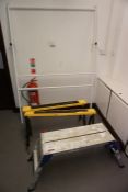 Work Platform, 2no. Trestles and Board Frame, Feet Missing as Lotted, Lot Located in Block: 3