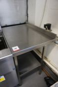 2-Tier full Stainless Steel Prep Table with Splashback 900 x 930 x 600mm, Lot is Located Main