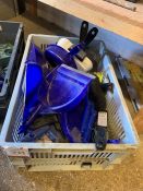 Quantity of Various Dust Pans & Brushes to Tray, Lot Located In; Tool Shed