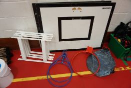 2no. Basketball Backboards and Brackets, 2no. Basketball Hoops and 2no. Netball Hoops, Lot Located