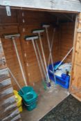 Various Cleaning Sundries as Lotted, Lot Located in Main Building, Kitchen Storage Outhouse