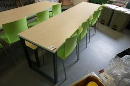 Metal-Frame Laminate Top Canteen Table 2400 x 600 mm with 1no. 6-Seater Metal-Frame Laminate Bench &