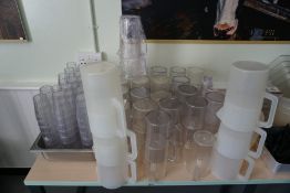 Quantity of Plastic Jugs and Cups, Lot is Located Main Building, Room: Canteen