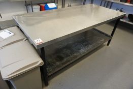 2-Tier Stainless Steel Top Prep Table with Drawer and Contents 2000 x 870 x 940mm, Lot is Located