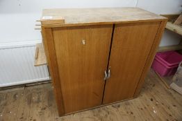 Tambour Fronted Timber Workshop Cupboard as Lotted 1030 x 1070 x 460mm, Lot Located in Block: 5