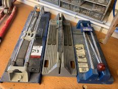 3no. Various Tile Cutters, Lot Located In; Tool Shed