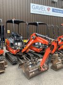 2016 Kubota KX016-4 HG Mini Excavator, serial number 59717, 1,283 hours, rubber tracks, piped,