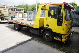 1997 Ford Cargo 80E15 Recovery Truck Fitted with Sliding Tilt, Body, Winch & Spec Frame, Bed Size: