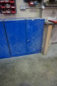 2 Door Metal Cupboard c/w Contents