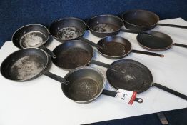 10no. Various Size Frying Pans