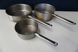 3no. Various Size Stainless Steel Commercial Pans