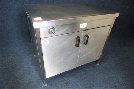 Stainless Steel 2-Tier Hot Cupboard 1000 x 900 x 700mm, Plug Cut Off, Untested