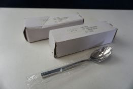 24no. Boxed and Unused Signature Arundel Dessert Spoons