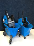 2no. Blue Zenith Mop Bucket with Wringer Functionality