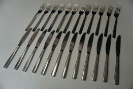 Set of 12no. Stainless Steel Knives and 12no. Stainless Steel Forks