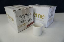 24no. Boxed and Unused Crème Monet 2oz Milk Jugs