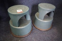 2no. 2-Step Mobile Stools as Lotted