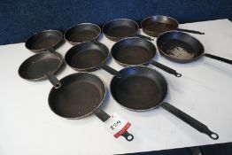 10no. Various Size Frying Pans