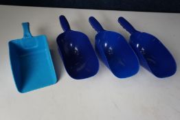 4no. Various Plastic Ice Scoops as Illustrated