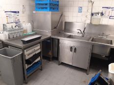 Meiko DV 80.2 Commercial Pass Through Dishwasher/Glasswasher Complete with Sink Unit with Inbuilt