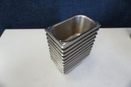 10no. Gastronorm Pans 80 x 150 x 100mm