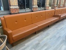 Light Brown Faux Leather Sofa Seating Section, This Lot is One Piece and Does Not Disassemble