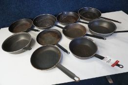 10no. Various Size Frying Pans