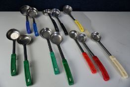 12no. Colour Coordinated Portion Control Spoons Comprising; 2no. 8oz, 2no. 6oz, 1no. 5oz, 4no.