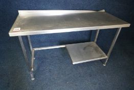 Stainless Steel Prep Table with Splashback 1470 x 920 x 600mm, Damage to Splashback as Illustrated