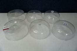 6no. Various Plastic Cake Stand Lids as Lotted
