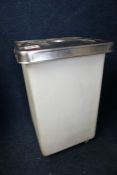 Mobile Storage Bin with Stainless Steel Lid and Scoop