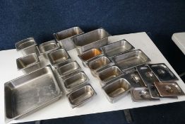 Quantity of Various Gastronorm Pans and Lids as Illustrated