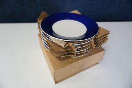 6no. Boxed and Unused Blue Rim Side Plates 170mm dia