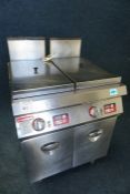 Angelo Po 1G1FR4GD Gas Dual Tank Deep Fat Fryer