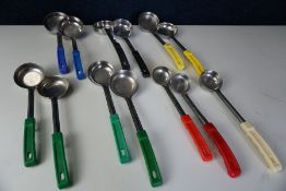 13no. Colour Coordinated Portion Control Spoons Comprising; 2no. 8oz, 2no. 6oz, 2no. 5oz, 4no.